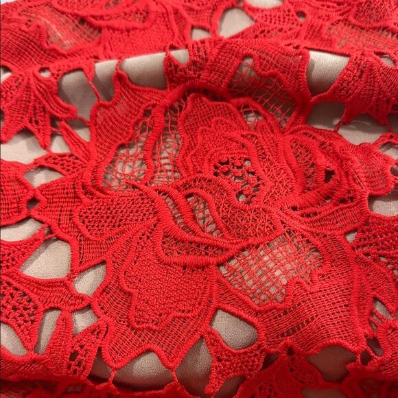 Entro Red Lace Mini Dress Size Small - Picture 8 of 9